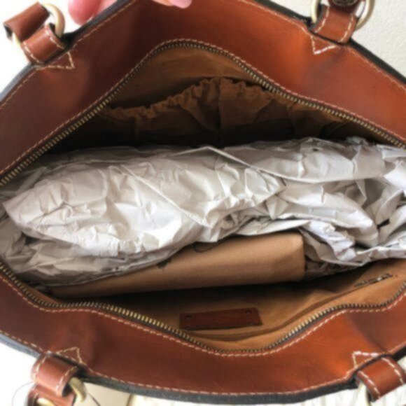 Patricia Nash Michel Leather Dome Tan Brown Shoulder Handbag - Picture 8 of 10